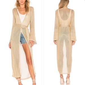 TULAROSA Wendy crochet Robe in gold
